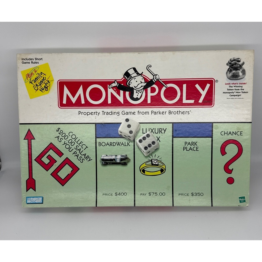 Classic Monopoly Board Game Parker Brothers 1998 Complete Money Bag Token